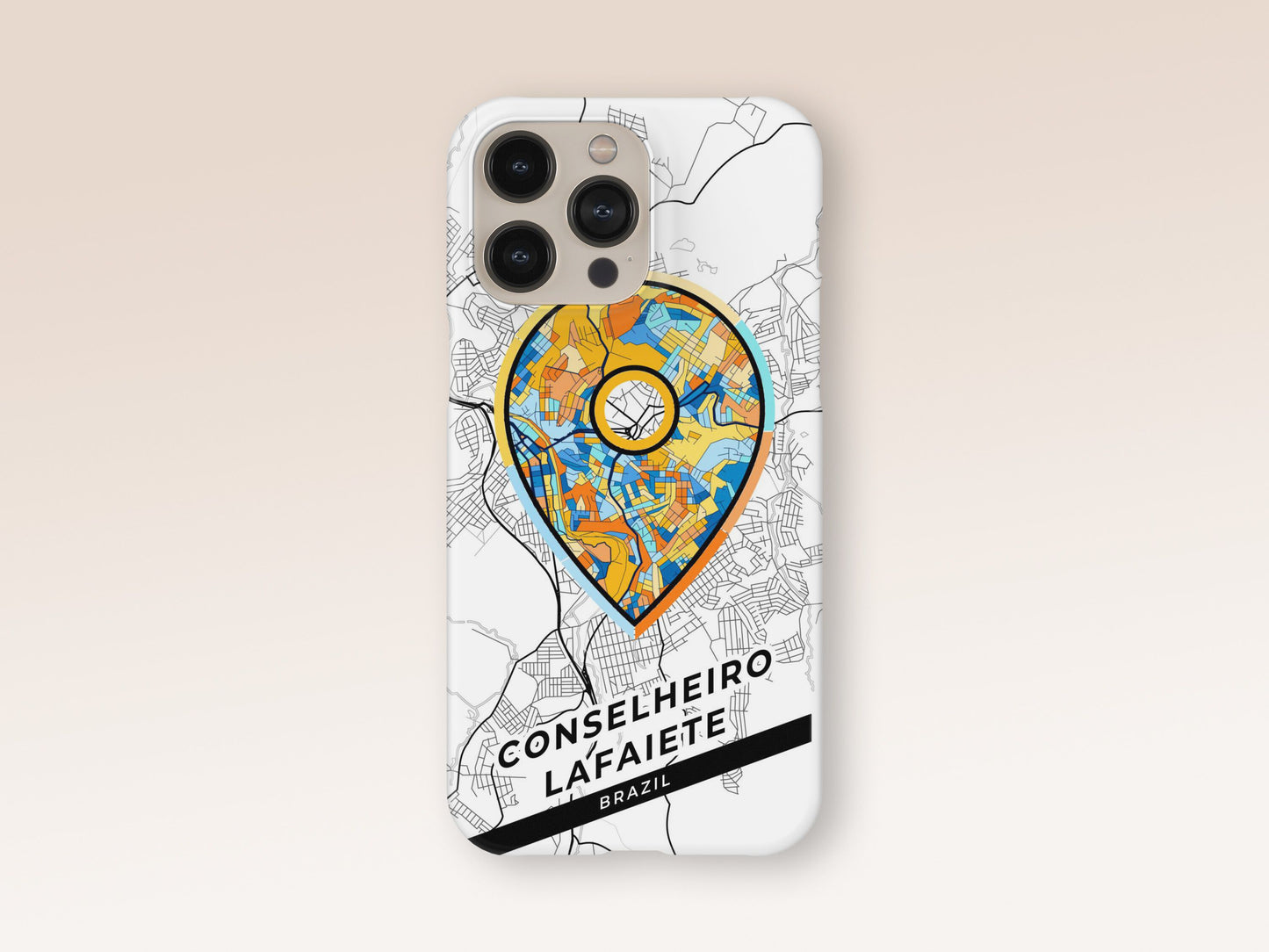 Conselheiro Lafaiete Brazil slim phone case with colorful icon. Birthday, wedding or housewarming gift. Couple match cases. 1
