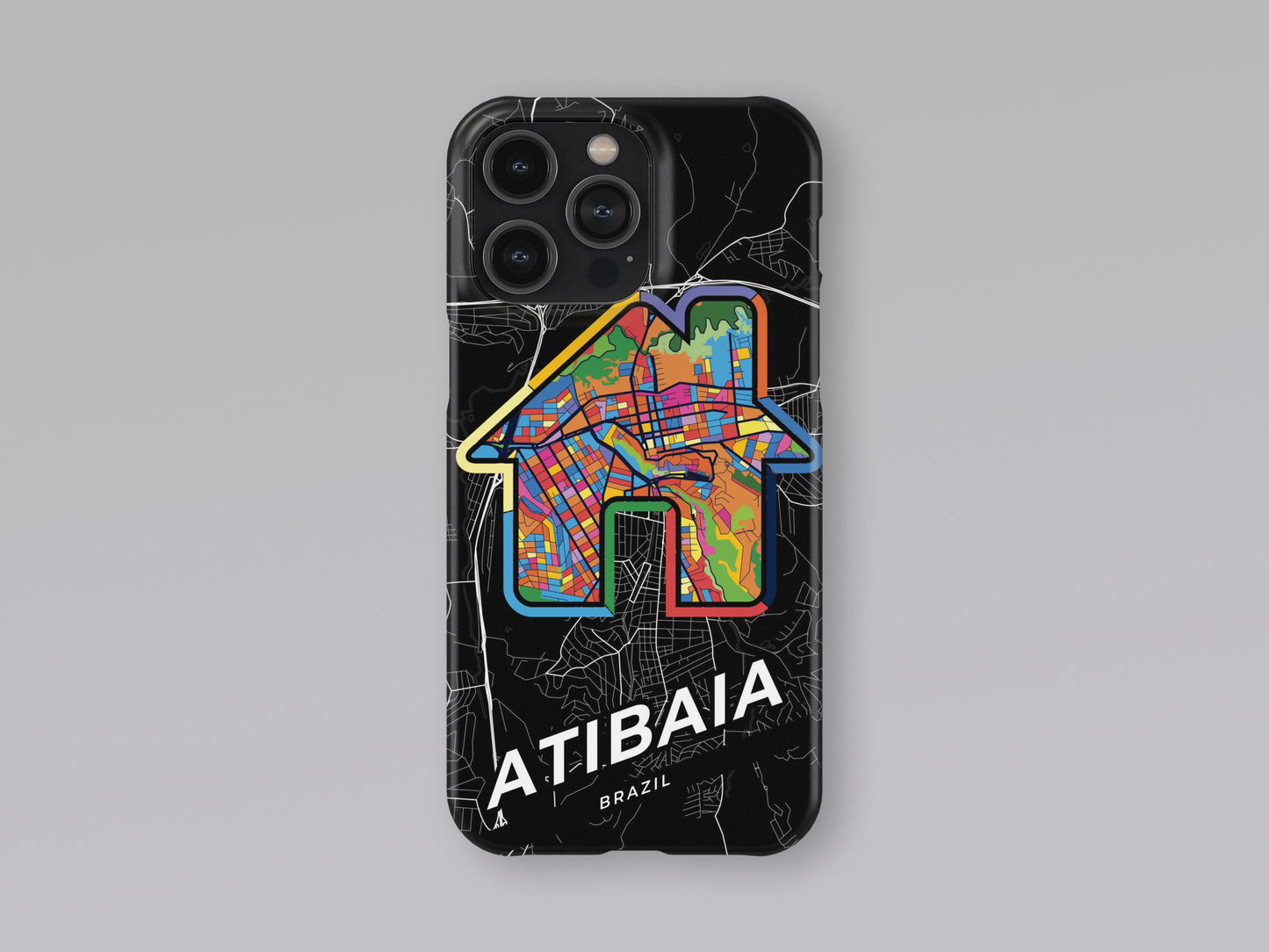Atibaia Brazil slim phone case with colorful icon. Birthday, wedding or housewarming gift. Couple match cases. 3