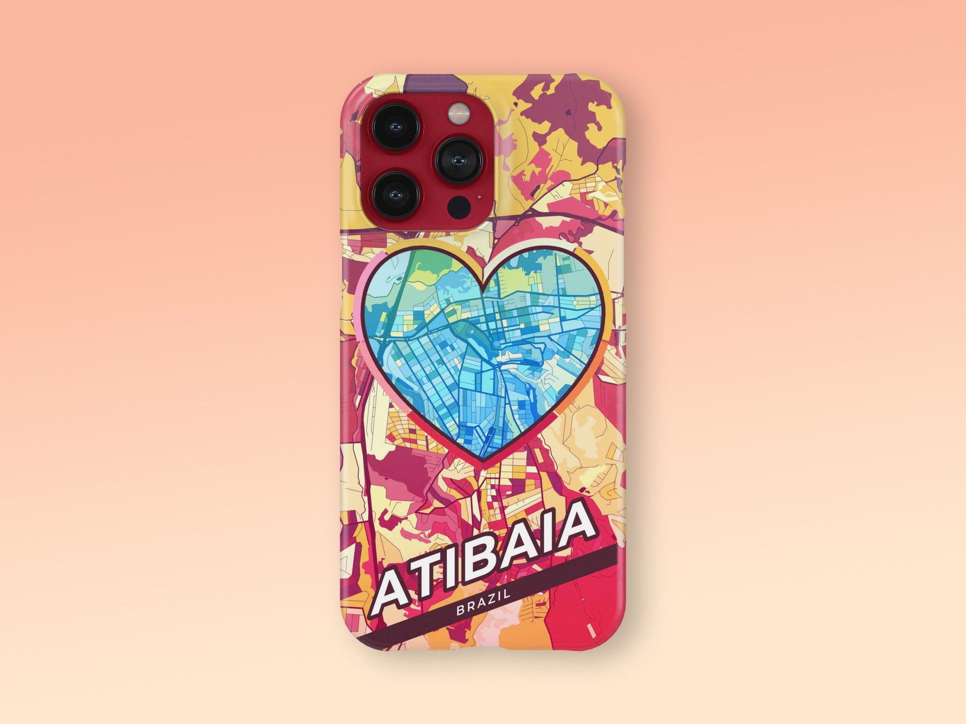 Atibaia Brazil slim phone case with colorful icon. Birthday, wedding or housewarming gift. Couple match cases. 2
