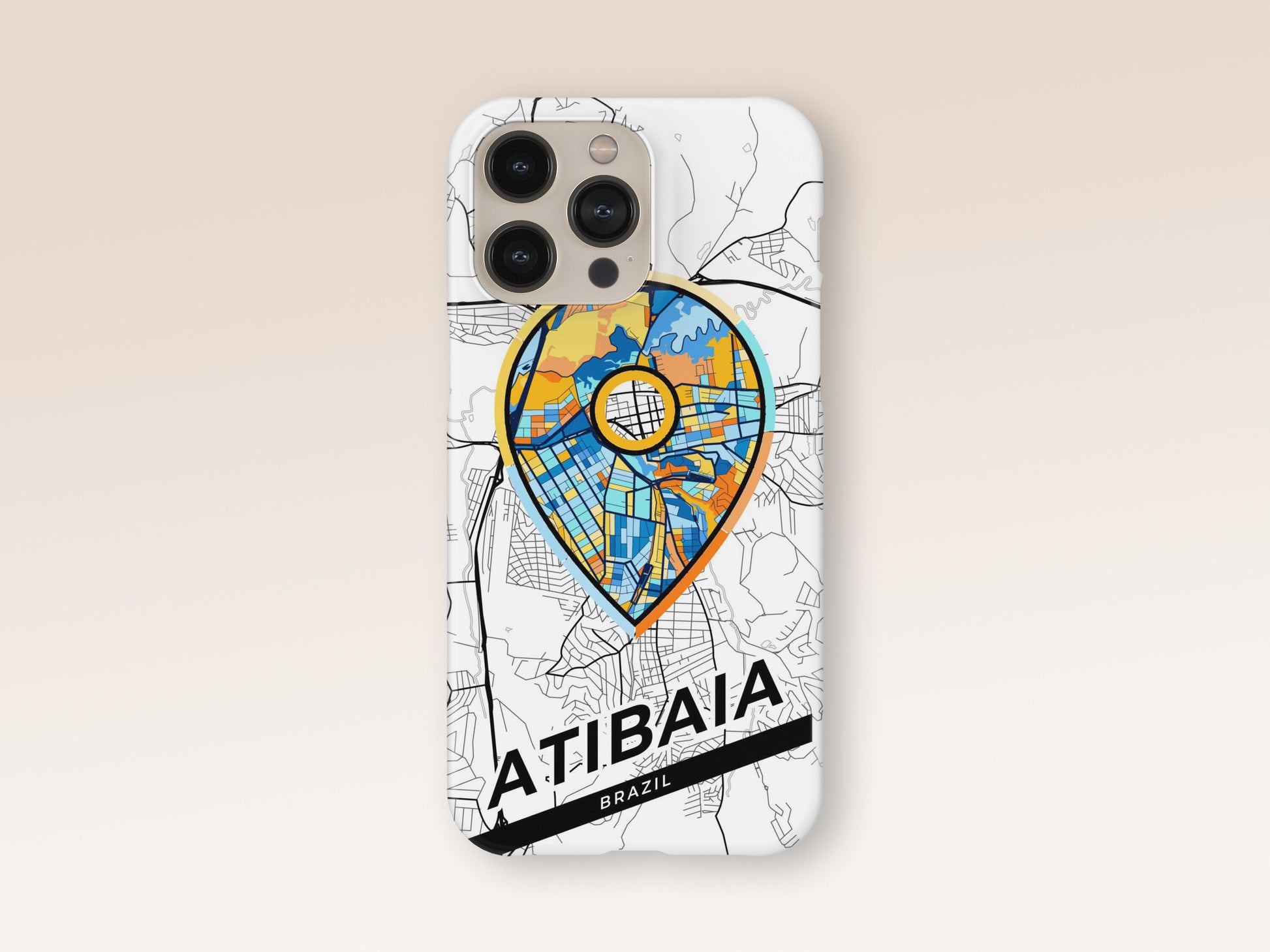 Atibaia Brazil slim phone case with colorful icon. Birthday, wedding or housewarming gift. Couple match cases. 1