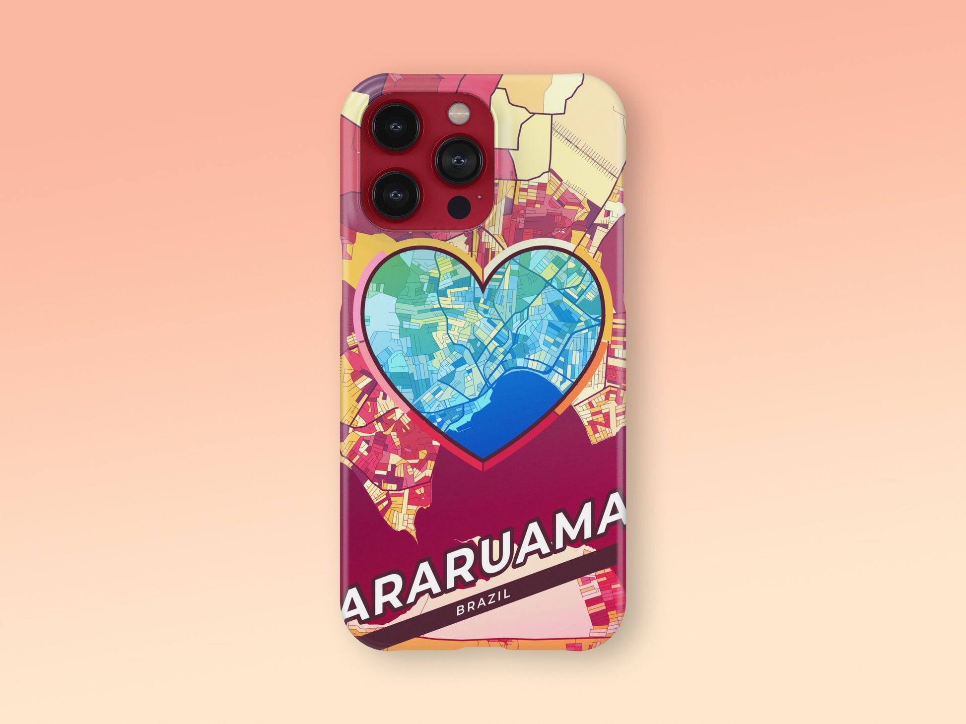 Araruama Brazil slim phone case with colorful icon. Birthday, wedding or housewarming gift. Couple match cases. 2
