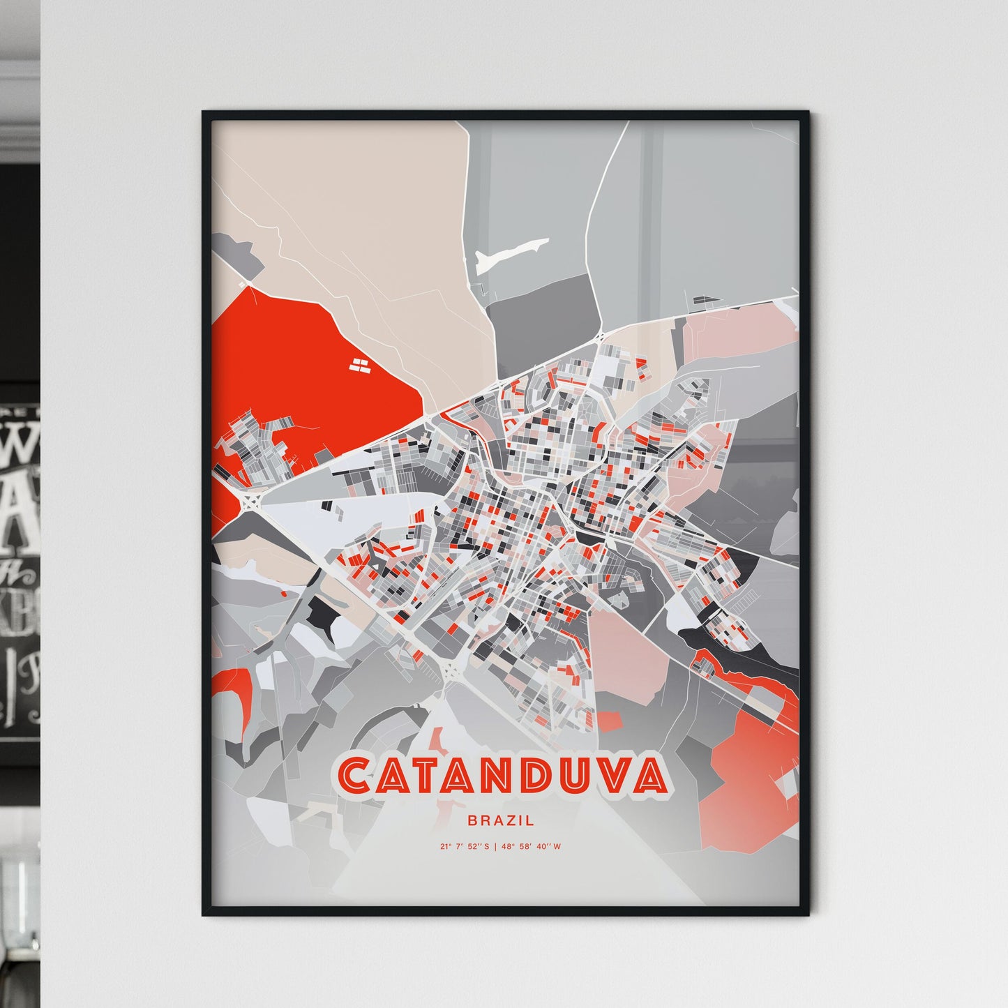 Colorful CATANDUVA BRAZIL Fine Art Map Modern