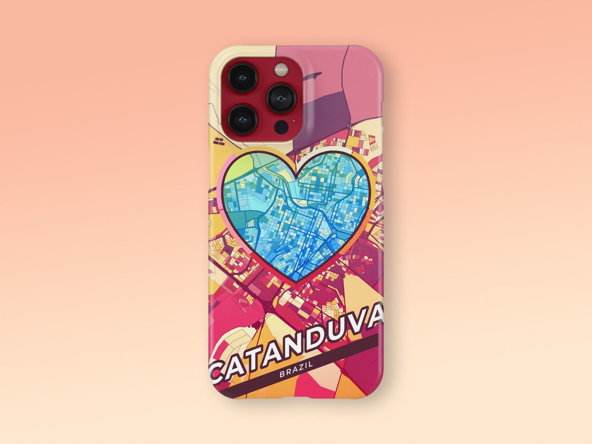 Catanduva Brazil slim phone case with colorful icon. Birthday, wedding or housewarming gift. Couple match cases. 2