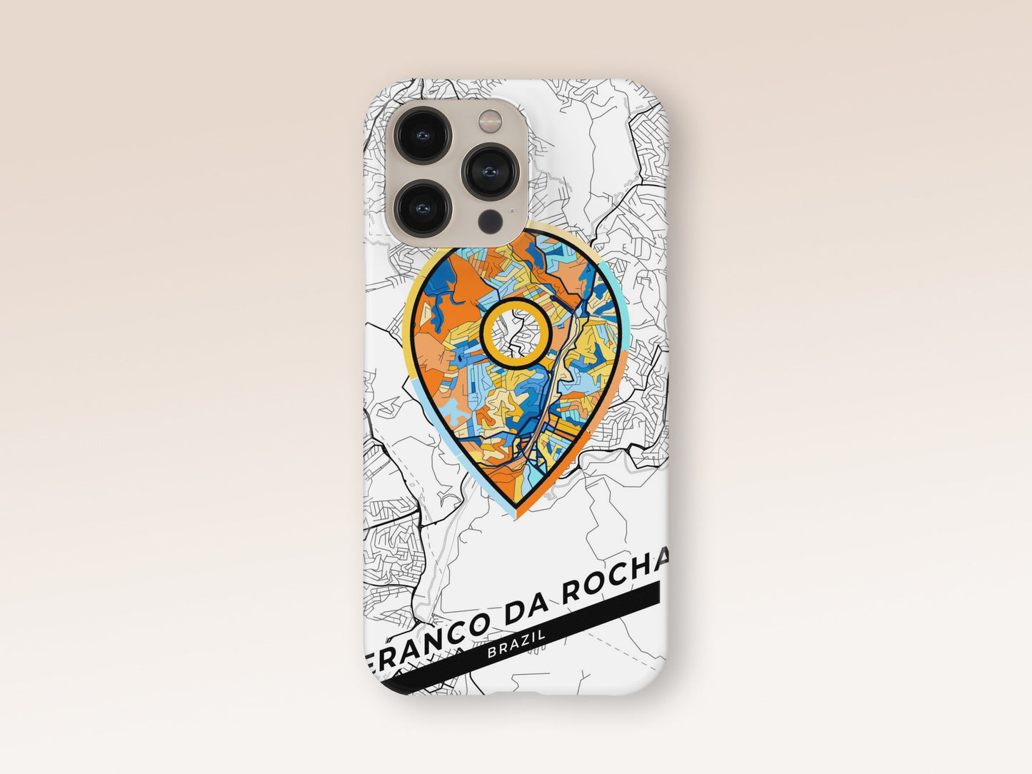 Franco Da Rocha Brazil slim phone case with colorful icon. Birthday, wedding or housewarming gift. Couple match cases. 1