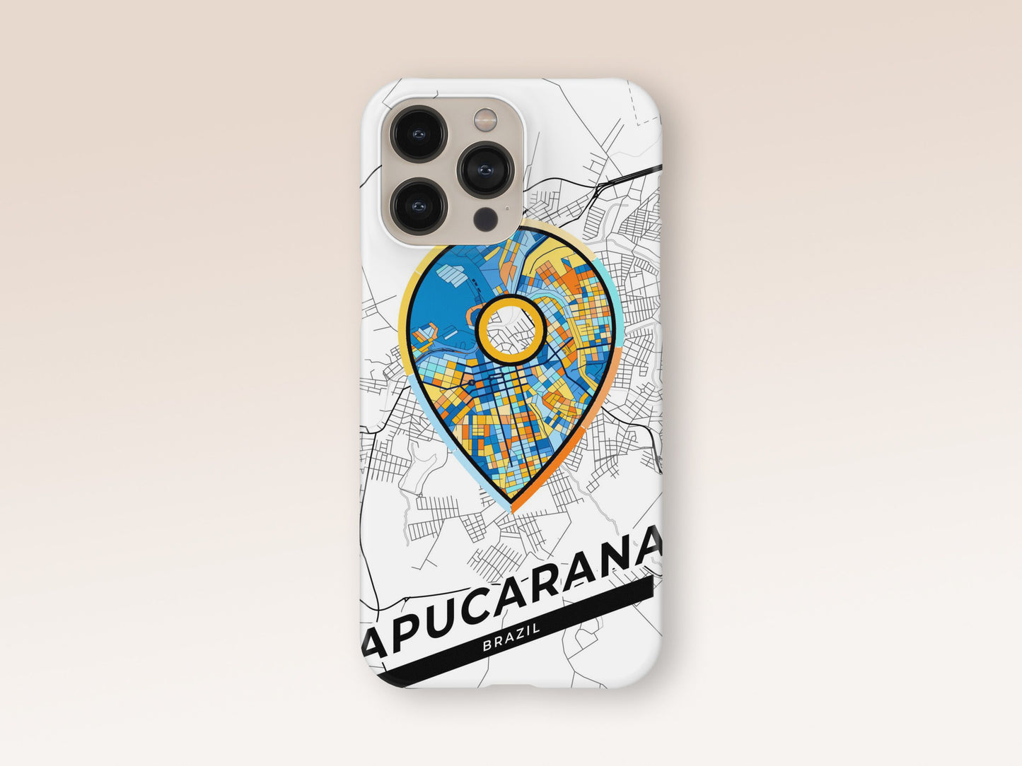 Apucarana Brazil slim phone case with colorful icon. Birthday, wedding or housewarming gift. Couple match cases. 1