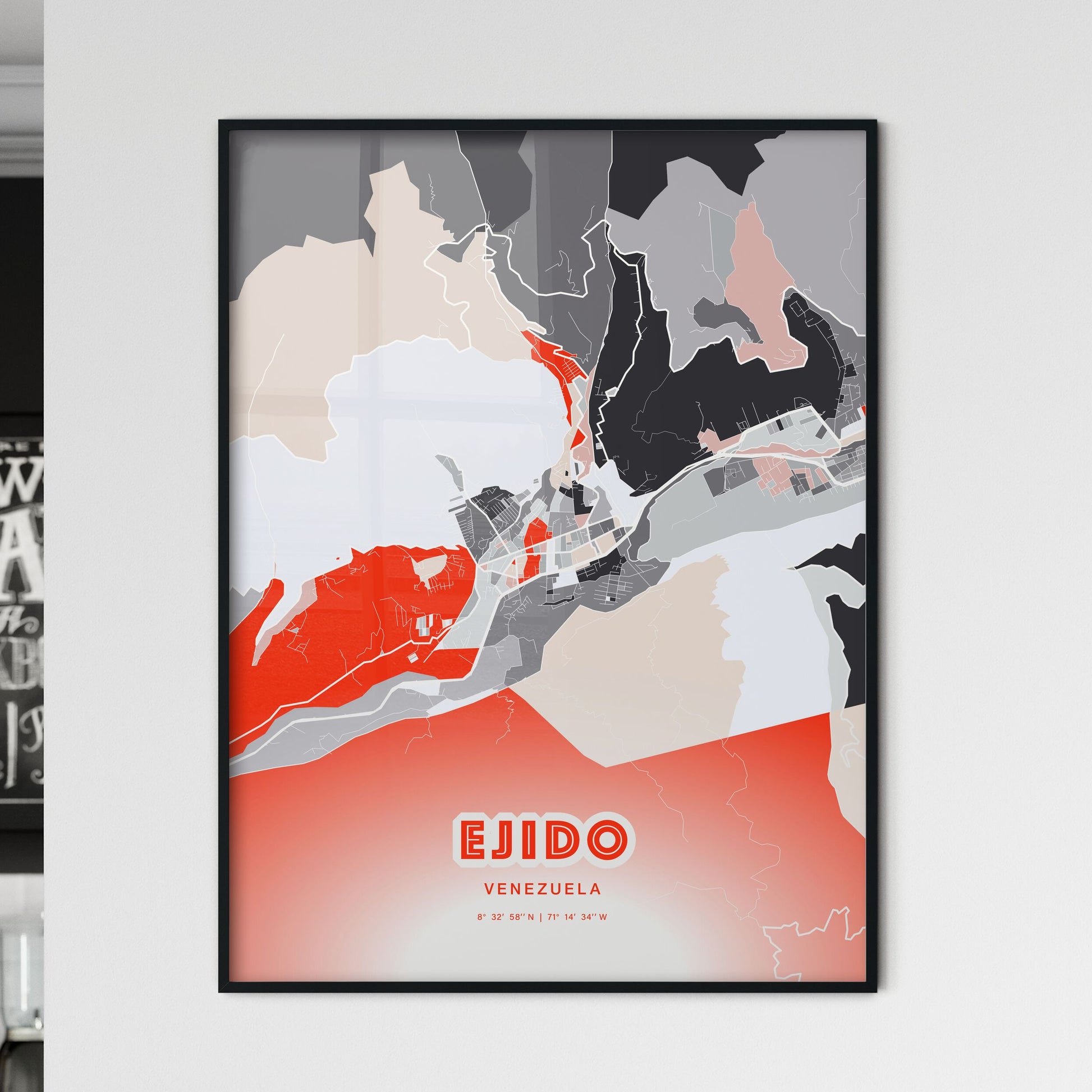 Colorful EJIDO VENEZUELA Fine Art Map Modern