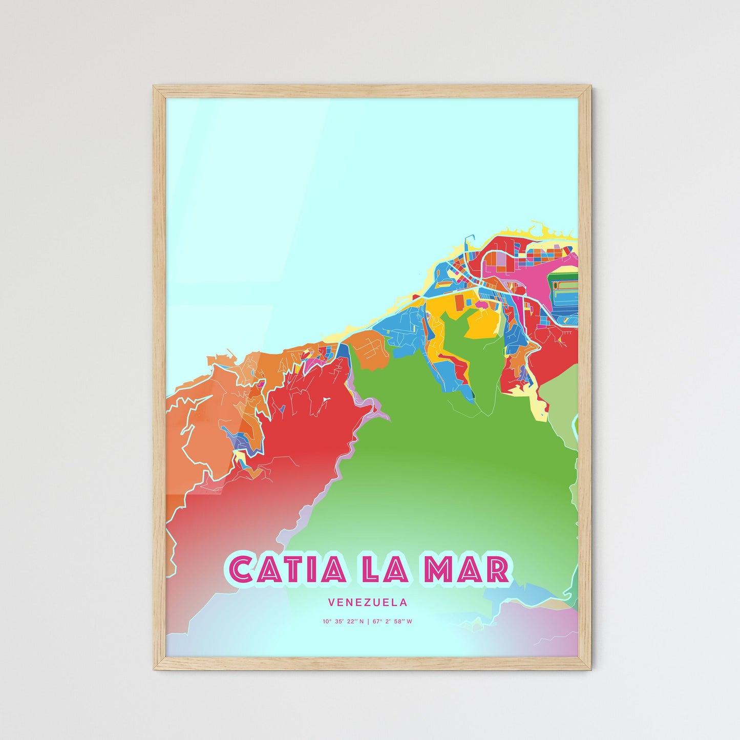 Colorful CATIA LA MAR VENEZUELA Fine Art Map Crazy Colors
