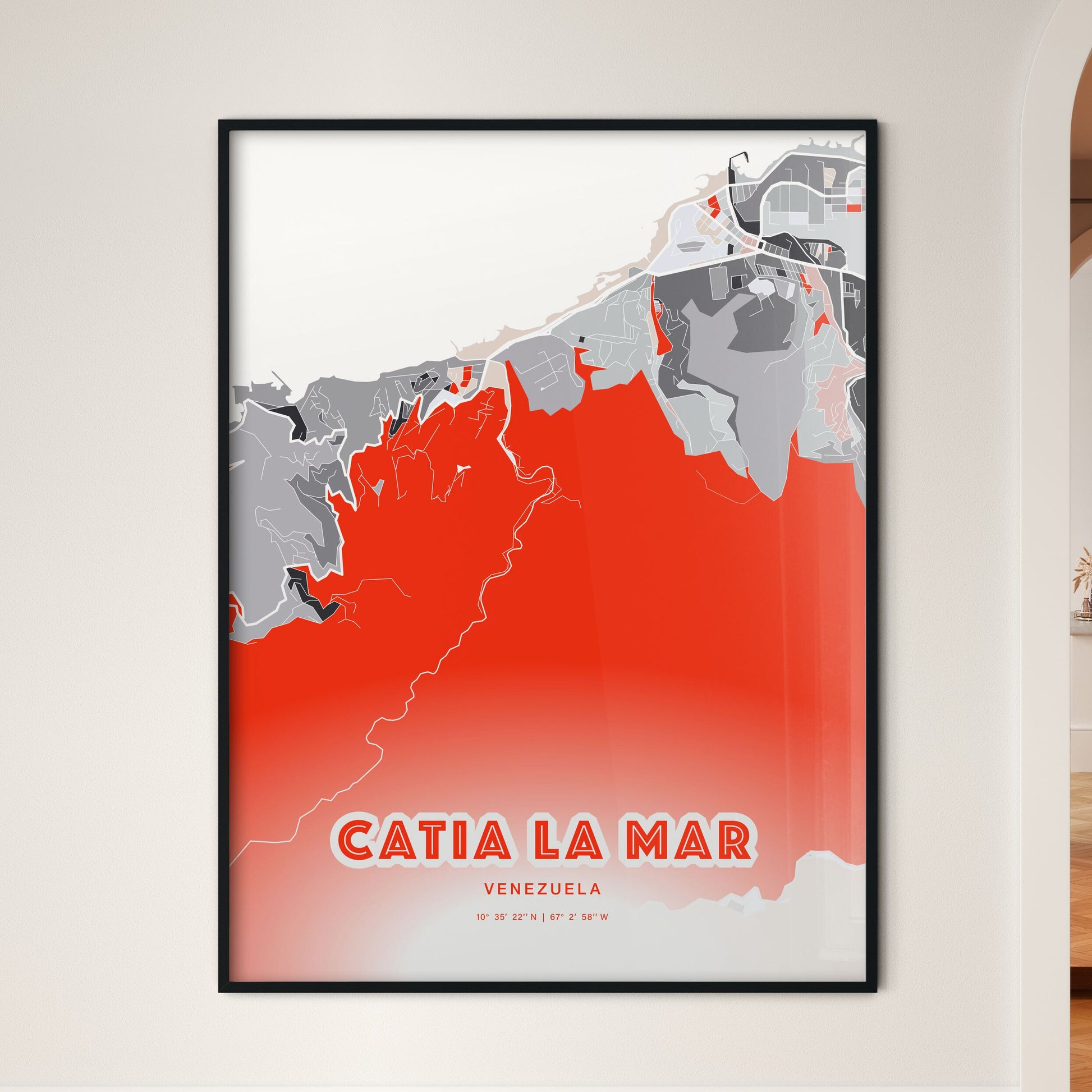 Colorful CATIA LA MAR VENEZUELA Fine Art Map Modern