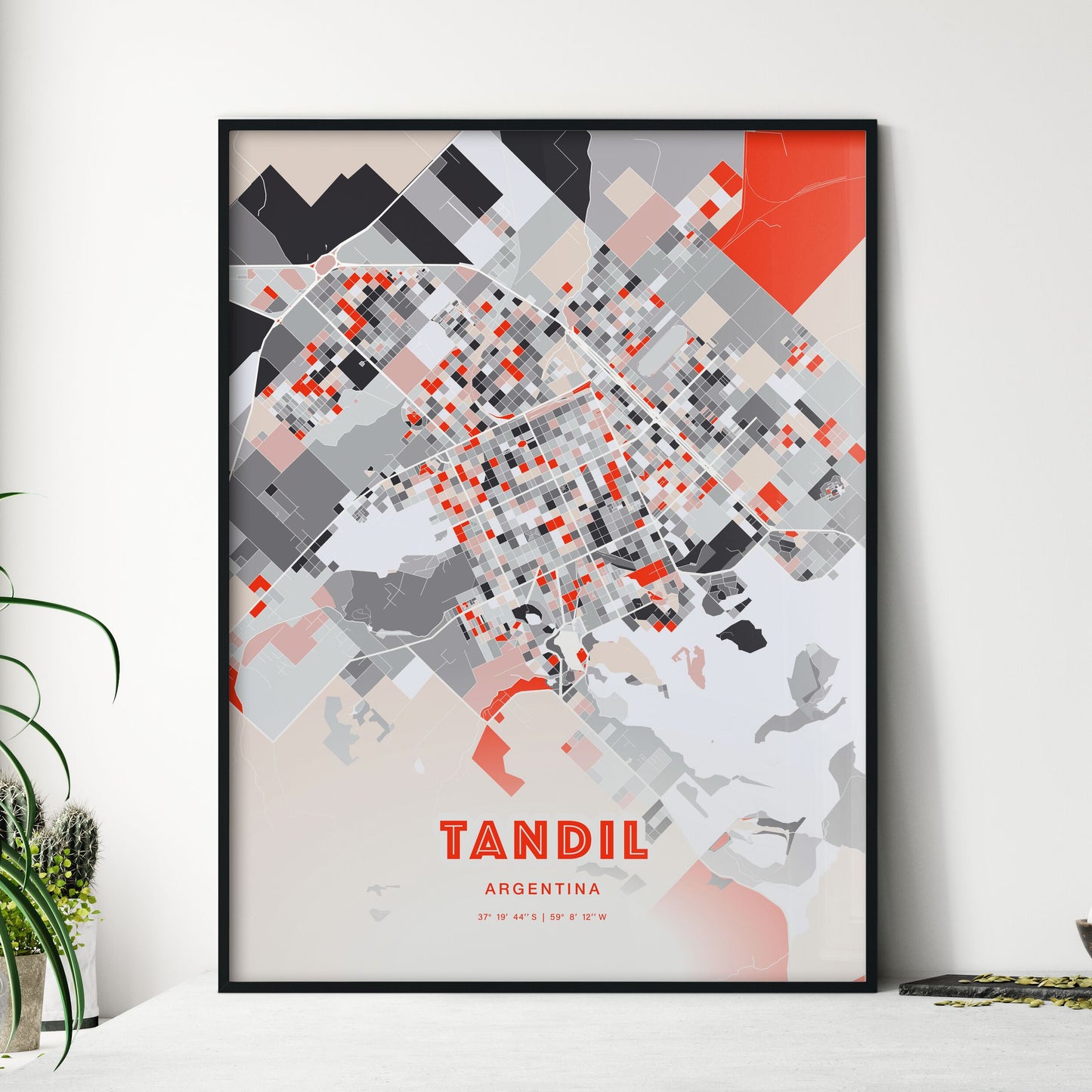 Colorful TANDIL ARGENTINA Fine Art Map Modern