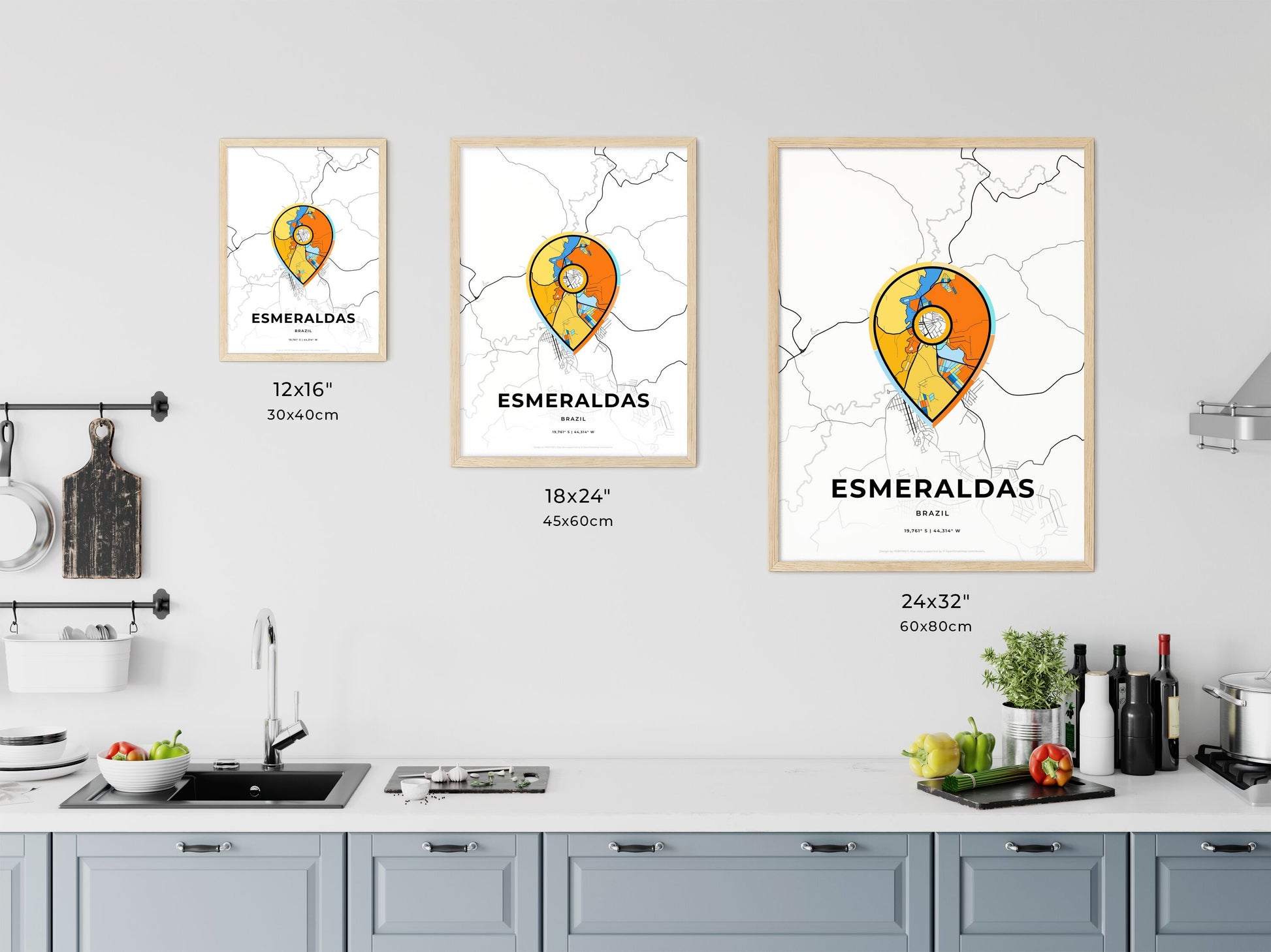 Esmeraldas Brazil art map size chart