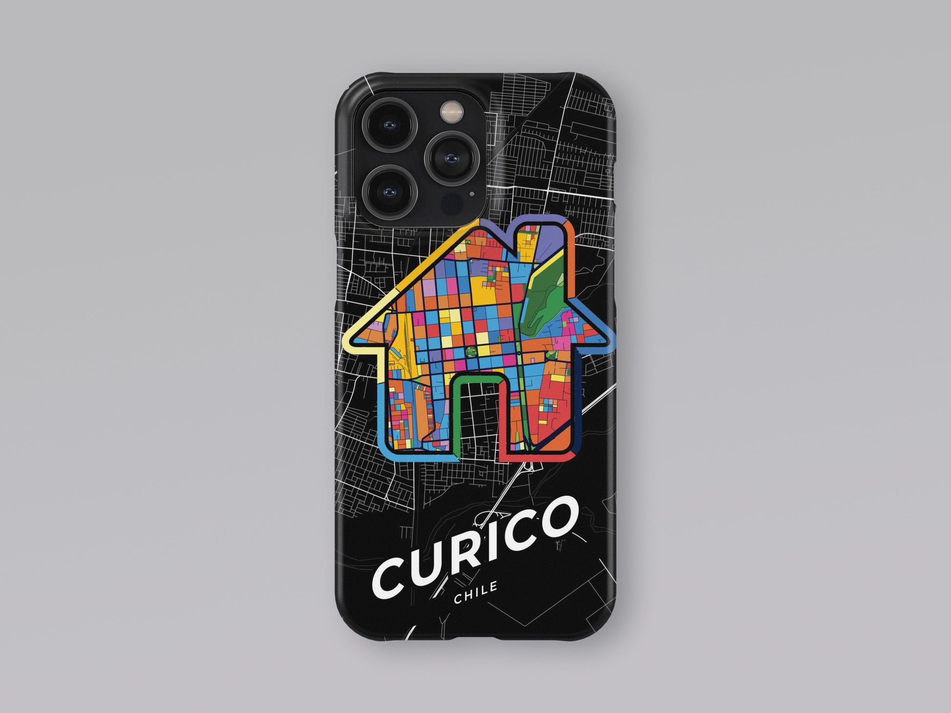 Curico Chile slim phone case with colorful icon. Birthday, wedding or housewarming gift. Couple match cases. 3