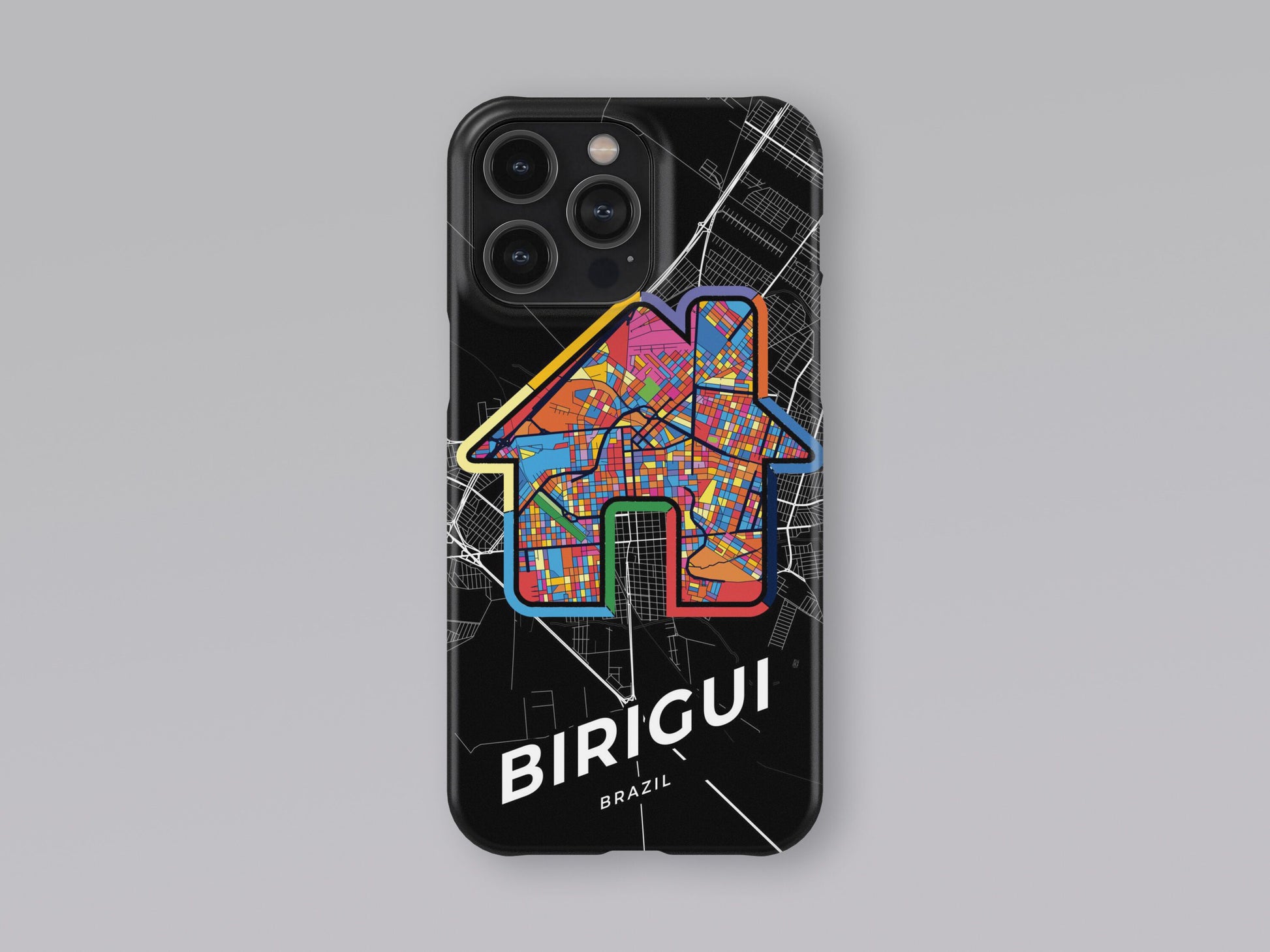 Birigui Brazil slim phone case with colorful icon. Birthday, wedding or housewarming gift. Couple match cases. 3
