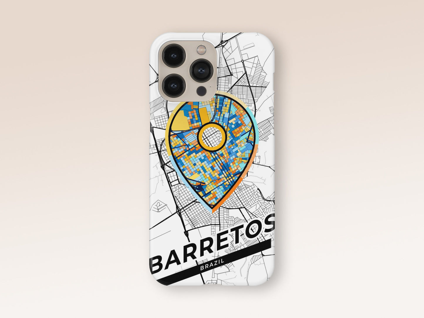 Barretos Brazil slim phone case with colorful icon. Birthday, wedding or housewarming gift. Couple match cases. 1