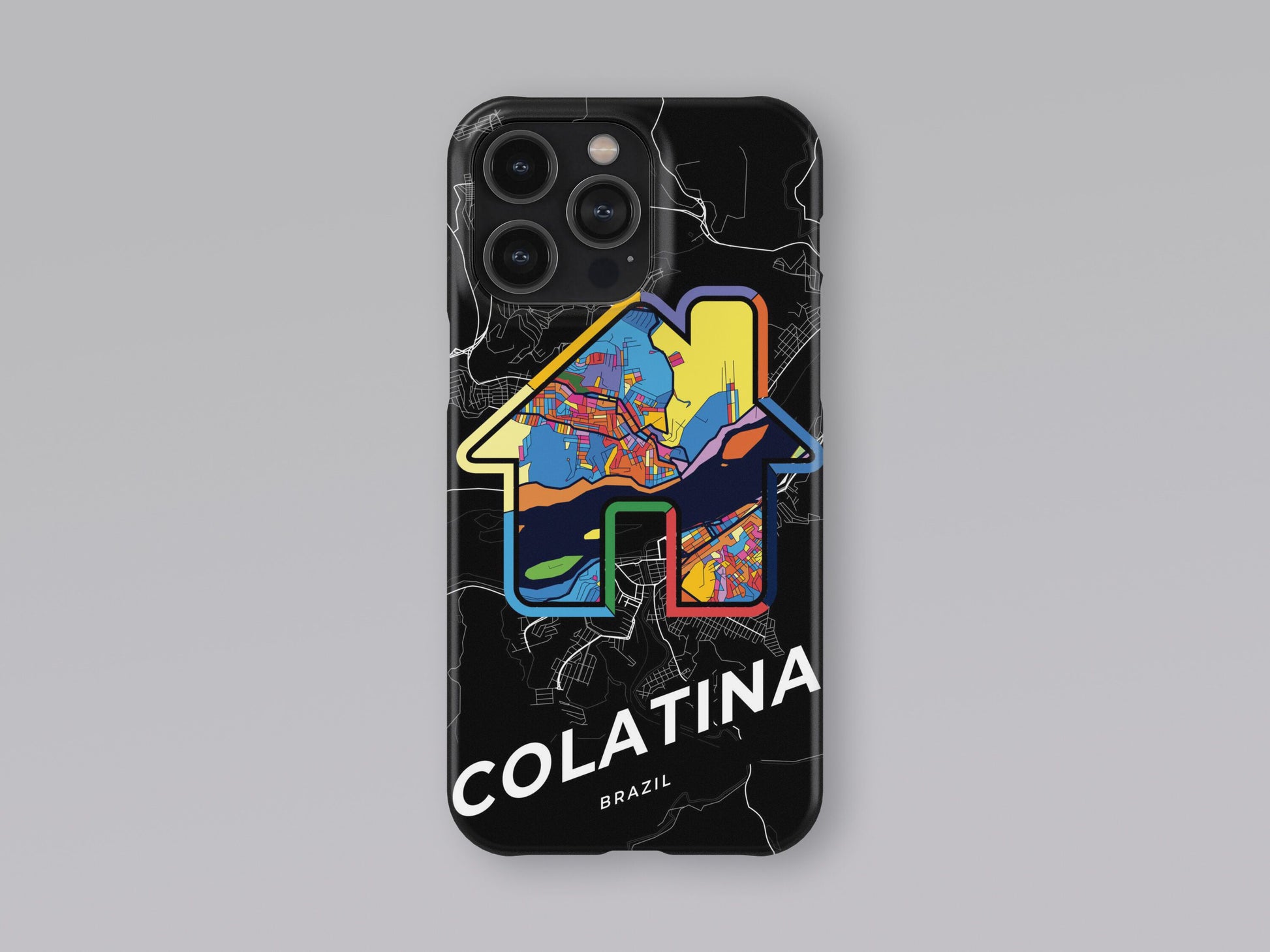 Colatina Brazil slim phone case with colorful icon. Birthday, wedding or housewarming gift. Couple match cases. 3