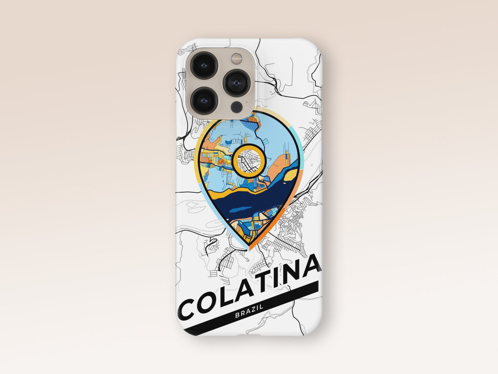 Colatina Brazil slim phone case with colorful icon. Birthday, wedding or housewarming gift. Couple match cases. 1