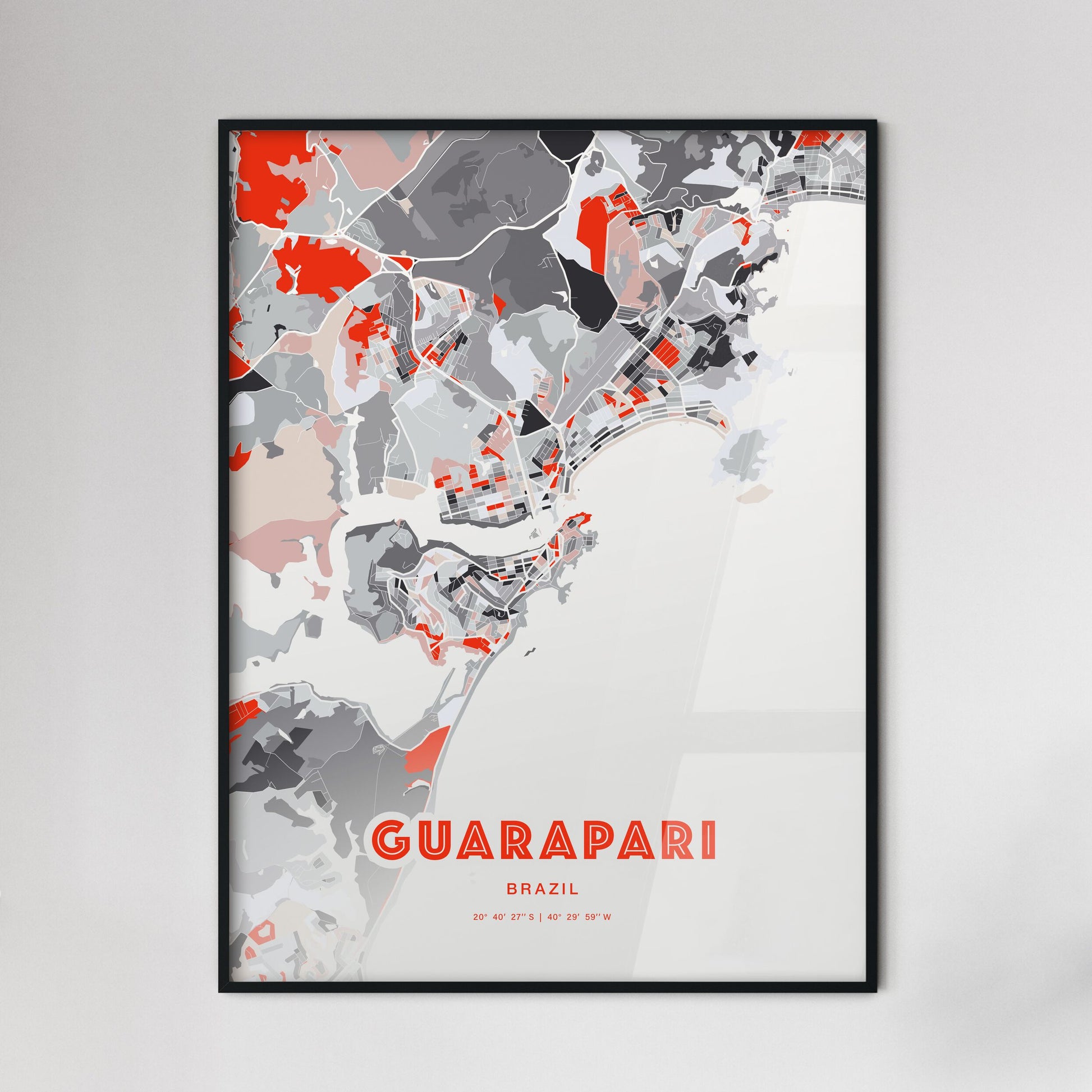 Colorful GUARAPARI BRAZIL Fine Art Map Modern