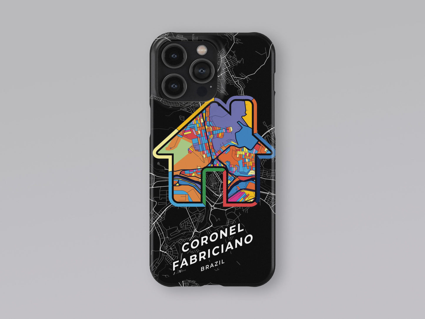 Coronel Fabriciano Brazil slim phone case with colorful icon. Birthday, wedding or housewarming gift. Couple match cases. 3