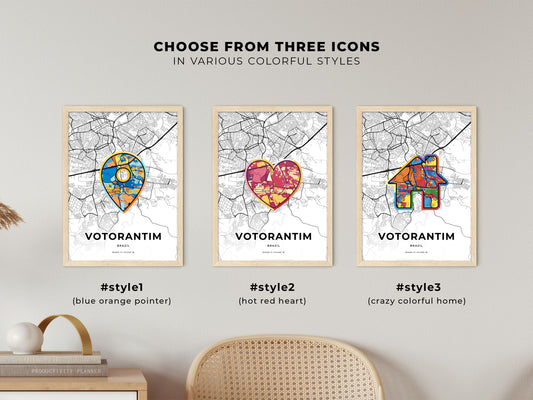 Votorantim Brazil maps with colorful icons