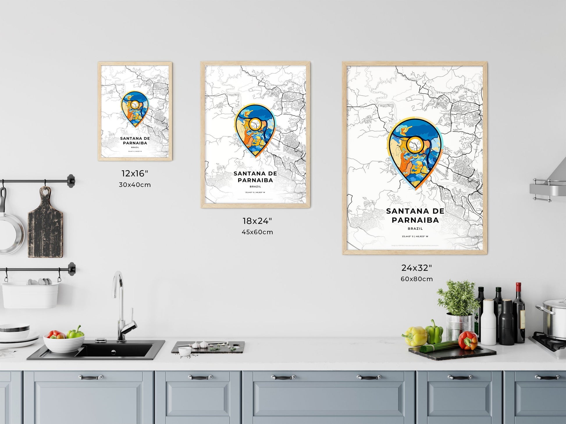 Santana De Parnaiba Brazil art map size chart