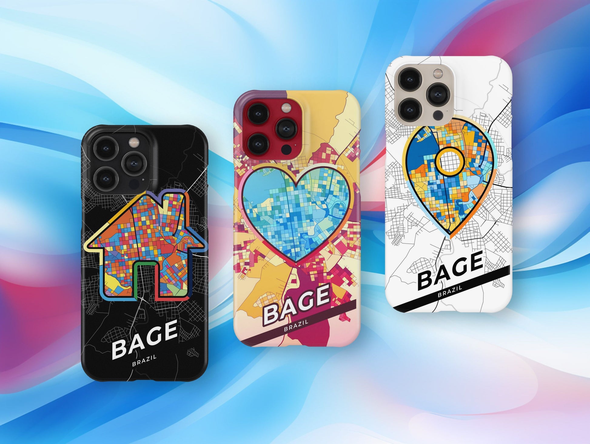 Bage Brazil slim phone case with colorful icon. Birthday, wedding or housewarming gift. Couple match cases.