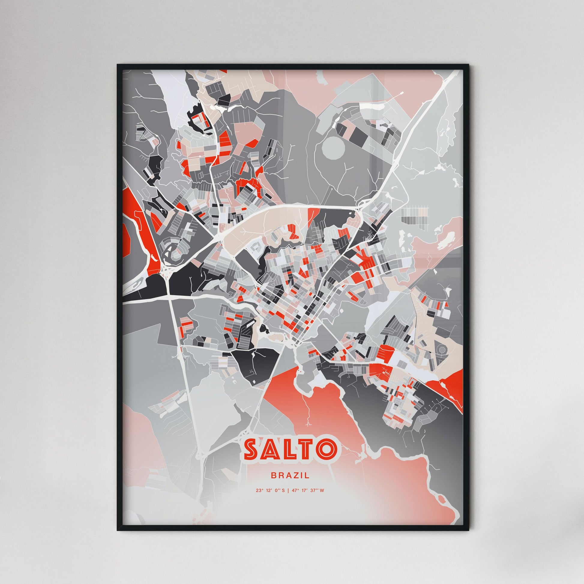 Colorful SALTO BRAZIL Fine Art Map Modern