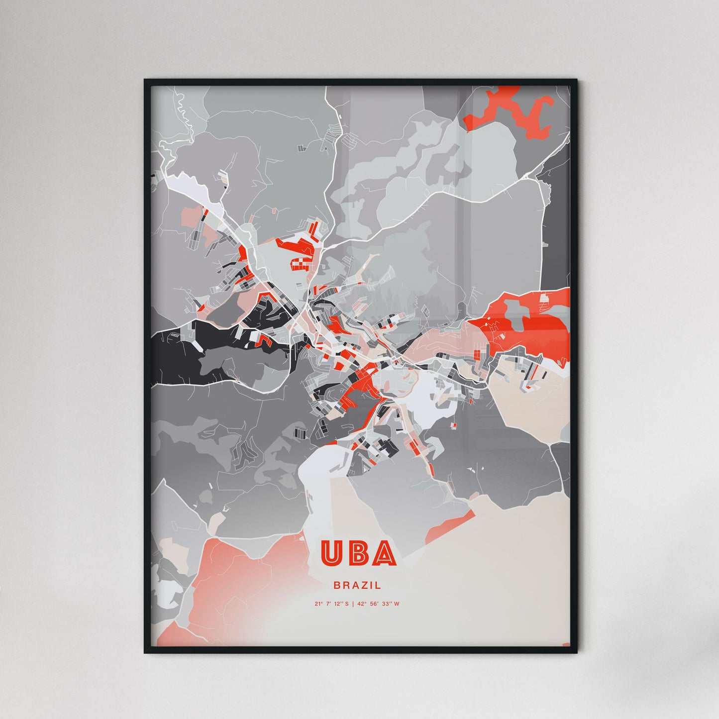 Colorful UBA BRAZIL Fine Art Map Modern