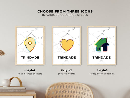 Trindade Brazil maps with colorful icons