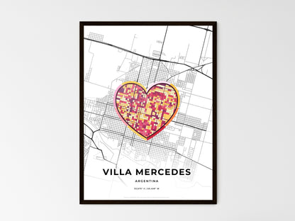 VILLA MERCEDES ARGENTINA minimal art map with a colorful icon. Style 2
