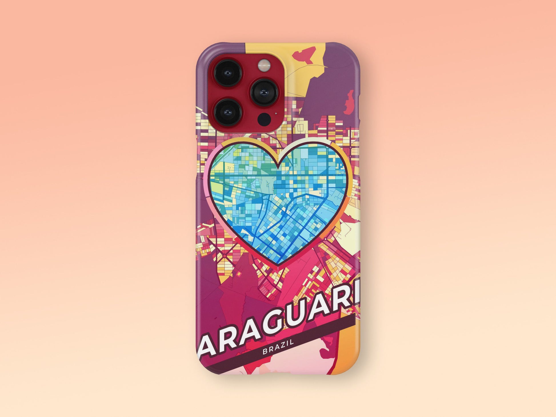 Araguari Brazil slim phone case with colorful icon. Birthday, wedding or housewarming gift. Couple match cases. 2