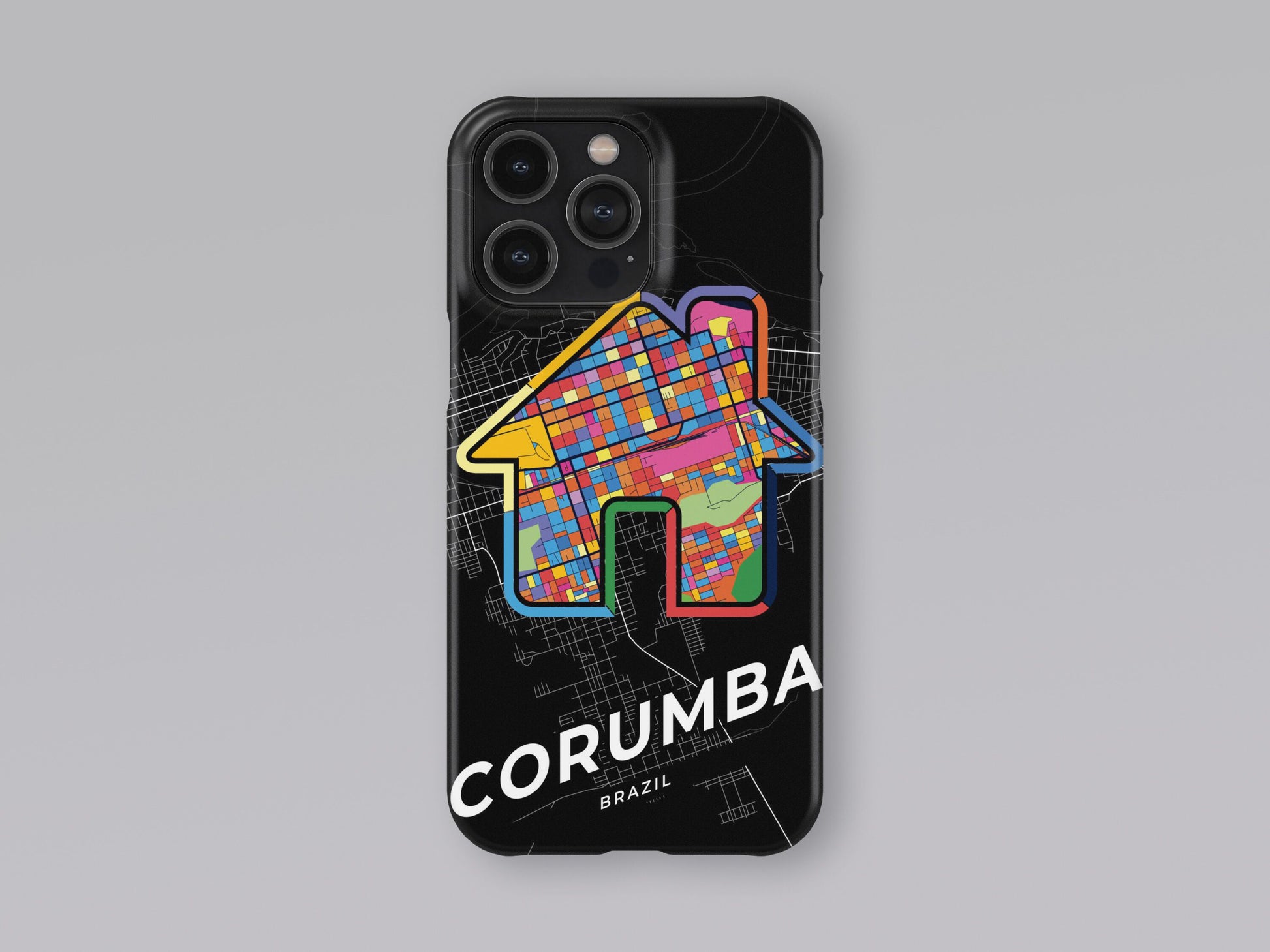 Corumba Brazil slim phone case with colorful icon. Birthday, wedding or housewarming gift. Couple match cases. 3