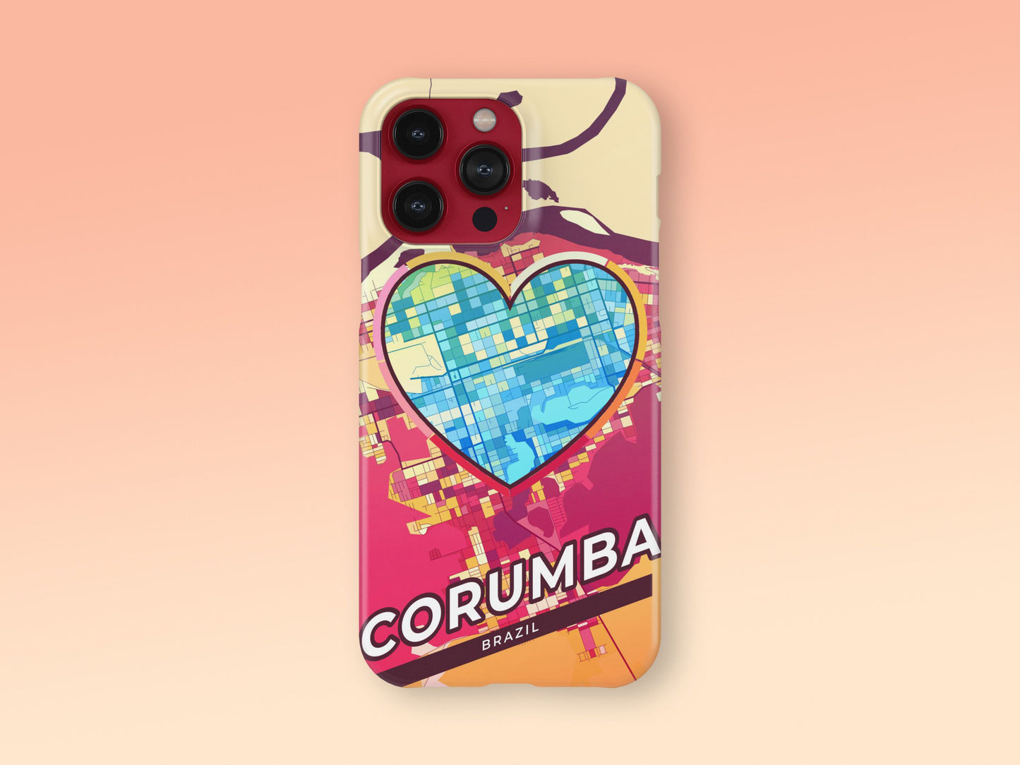 Corumba Brazil slim phone case with colorful icon. Birthday, wedding or housewarming gift. Couple match cases. 2
