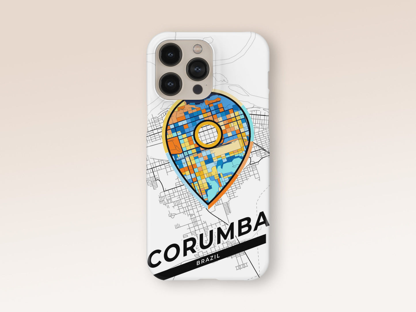 Corumba Brazil slim phone case with colorful icon. Birthday, wedding or housewarming gift. Couple match cases. 1