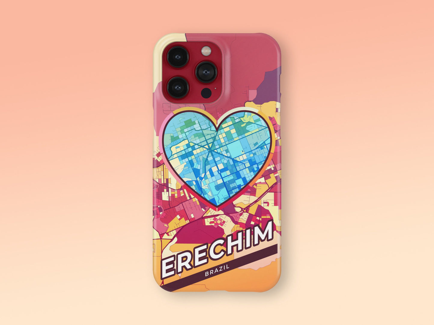 Erechim Brazil slim phone case with colorful icon. Birthday, wedding or housewarming gift. Couple match cases. 2