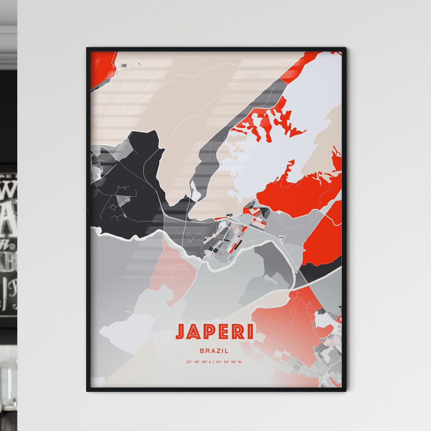 Colorful JAPERI BRAZIL Fine Art Map Modern