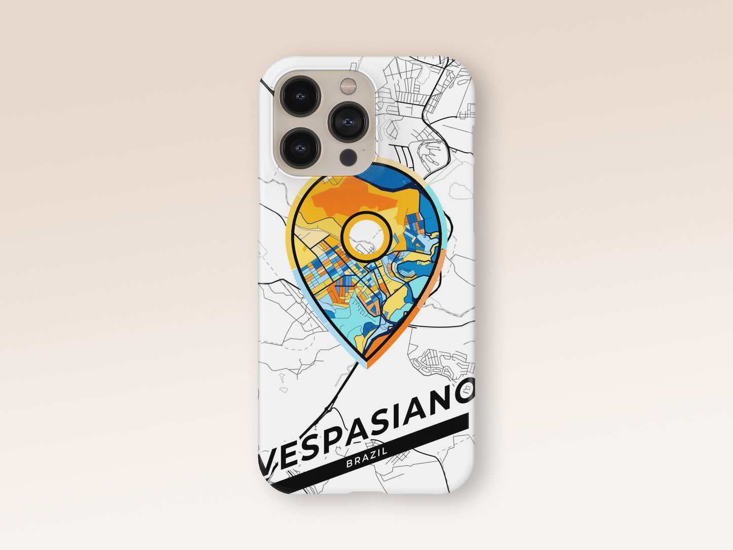 Vespasiano Brazil slim phone case with colorful icon. Birthday, wedding or housewarming gift. Couple match cases. 1