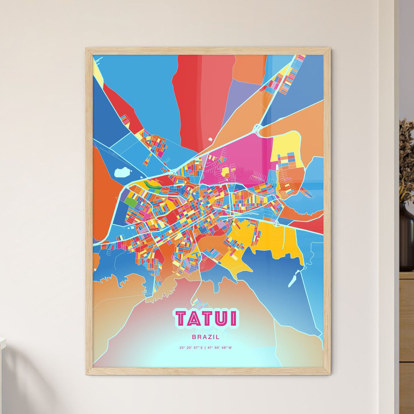 Colorful TATUI BRAZIL Fine Art Map Crazy Colors