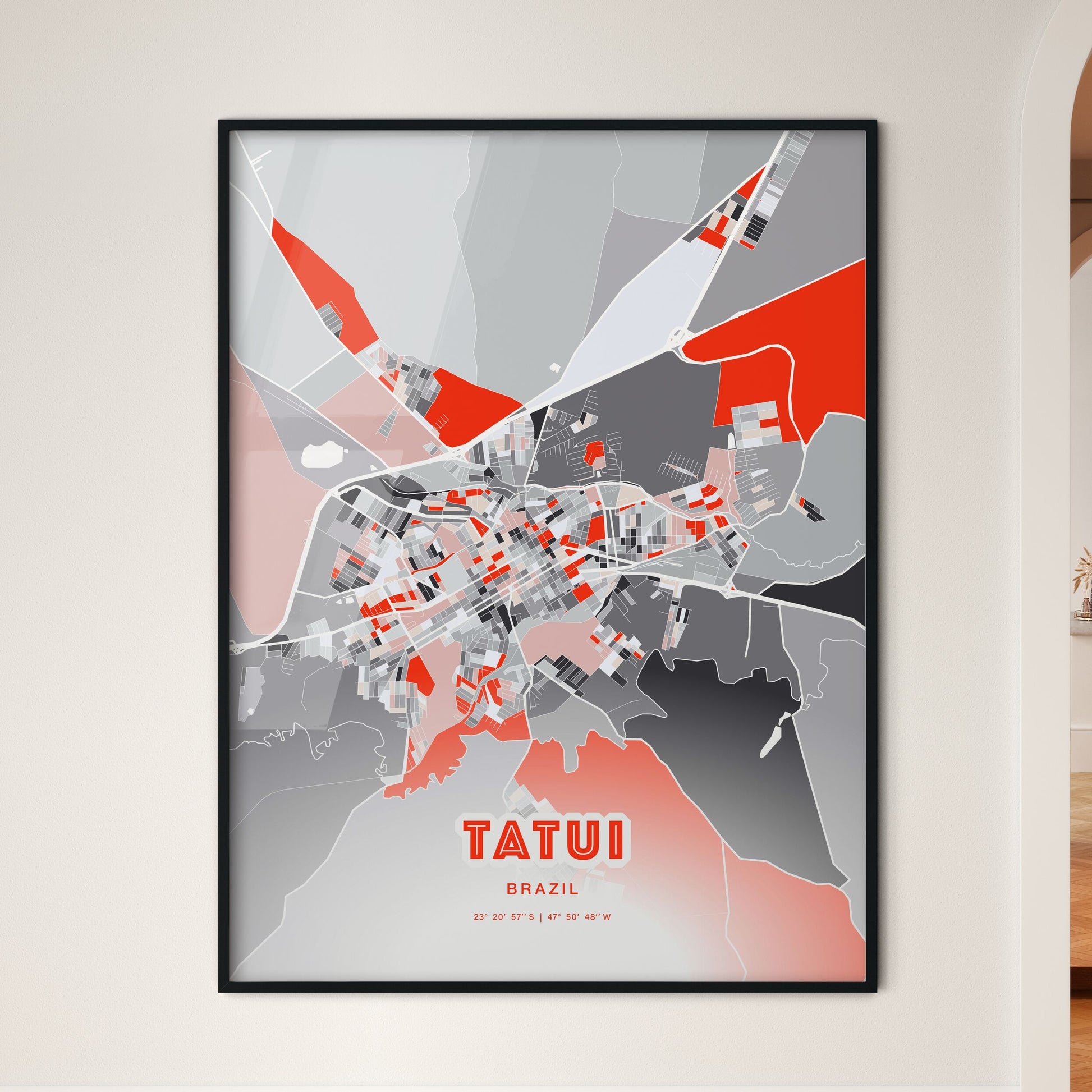 Colorful TATUI BRAZIL Fine Art Map Modern