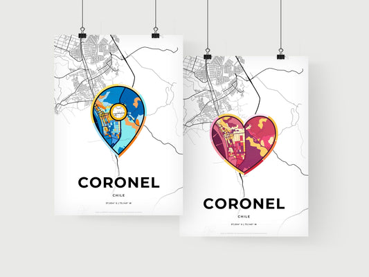 Coronel Chile art print for couples