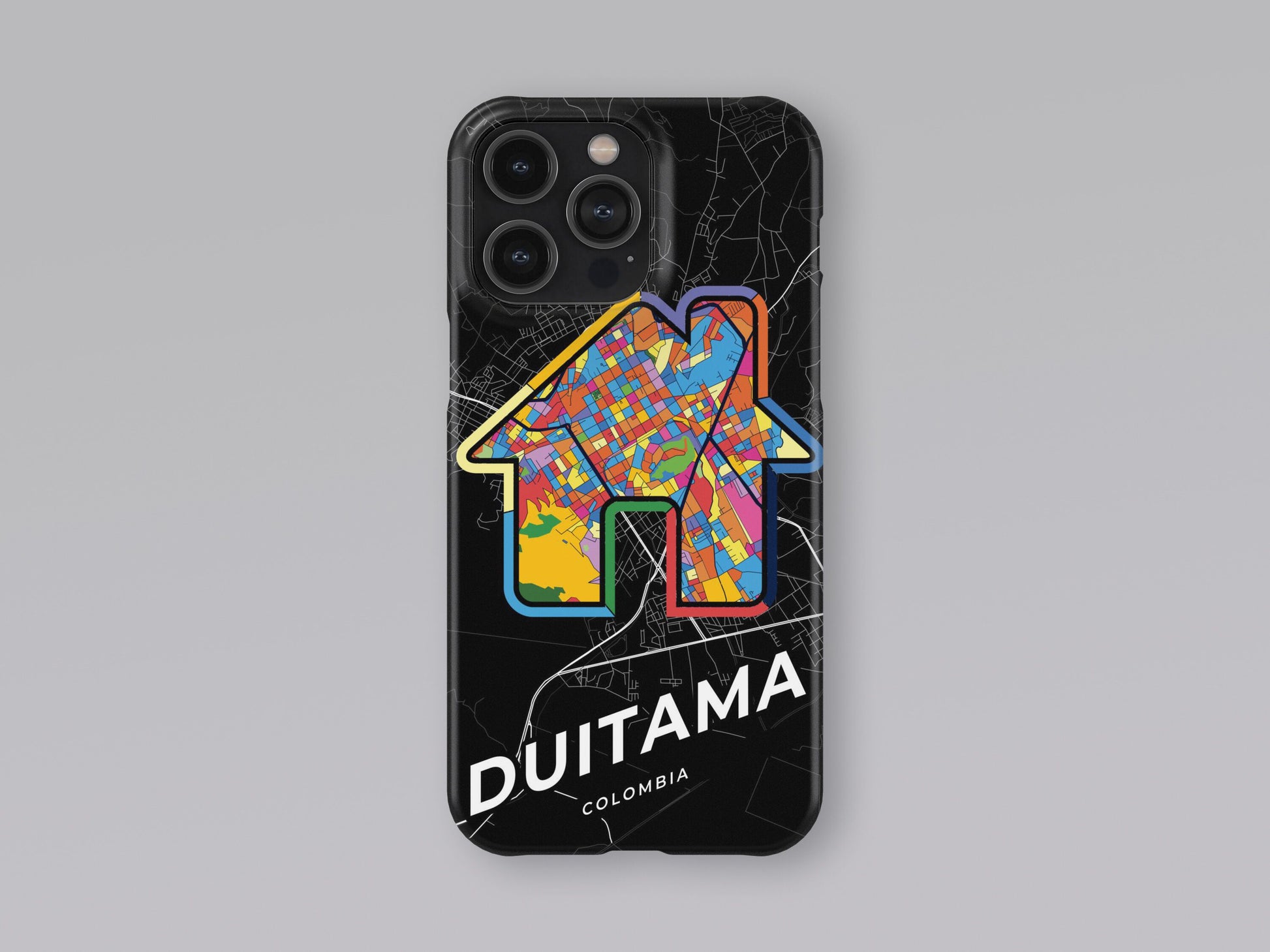 Duitama Colombia slim phone case with colorful icon. Birthday, wedding or housewarming gift. Couple match cases. 3