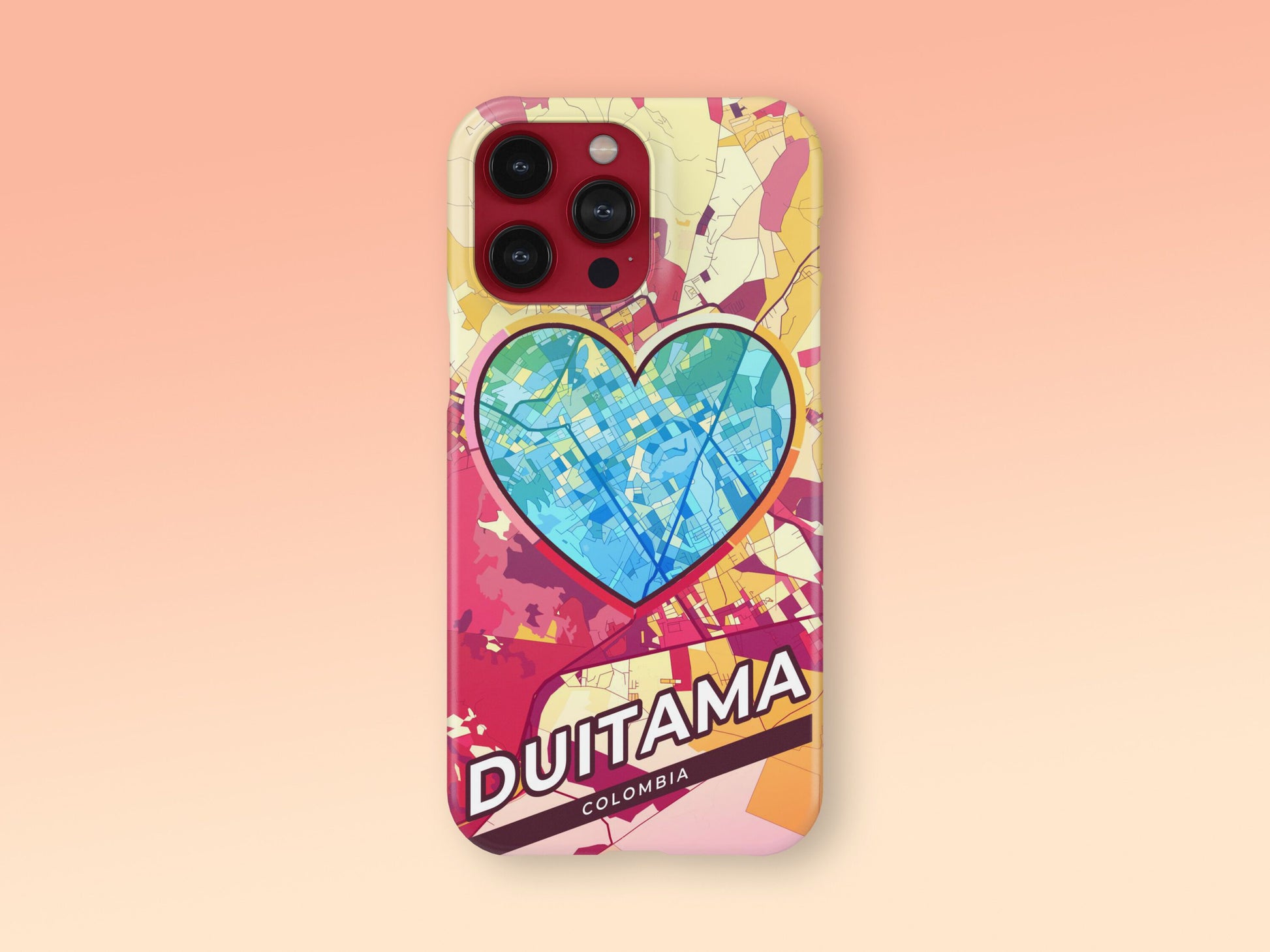 Duitama Colombia slim phone case with colorful icon. Birthday, wedding or housewarming gift. Couple match cases. 2