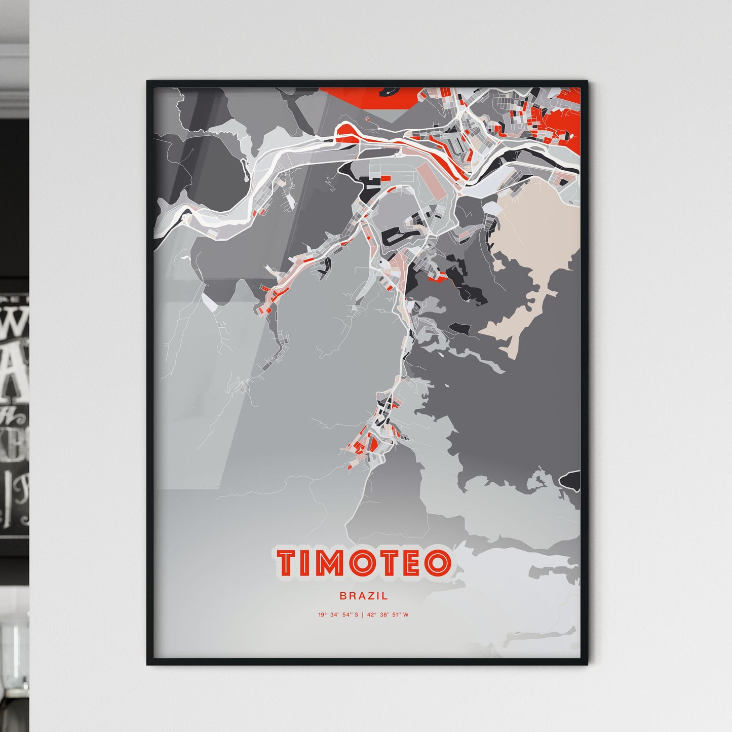 Colorful TIMOTEO BRAZIL Fine Art Map Modern