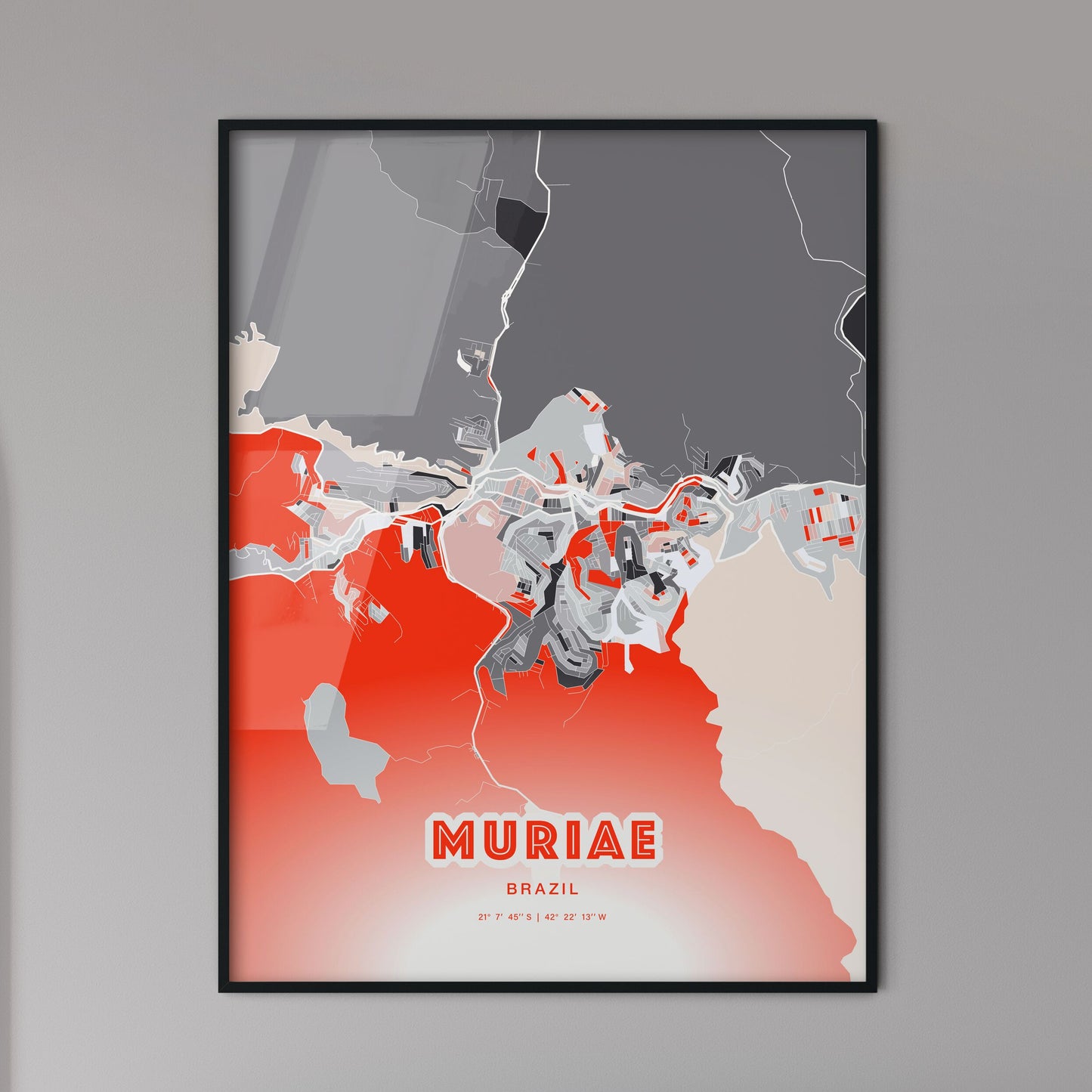 Colorful MURIAE BRAZIL Fine Art Map Modern