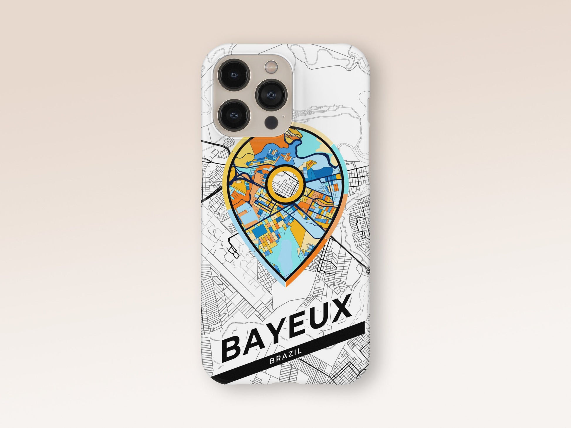 Bayeux Brazil slim phone case with colorful icon. Birthday, wedding or housewarming gift. Couple match cases. 1