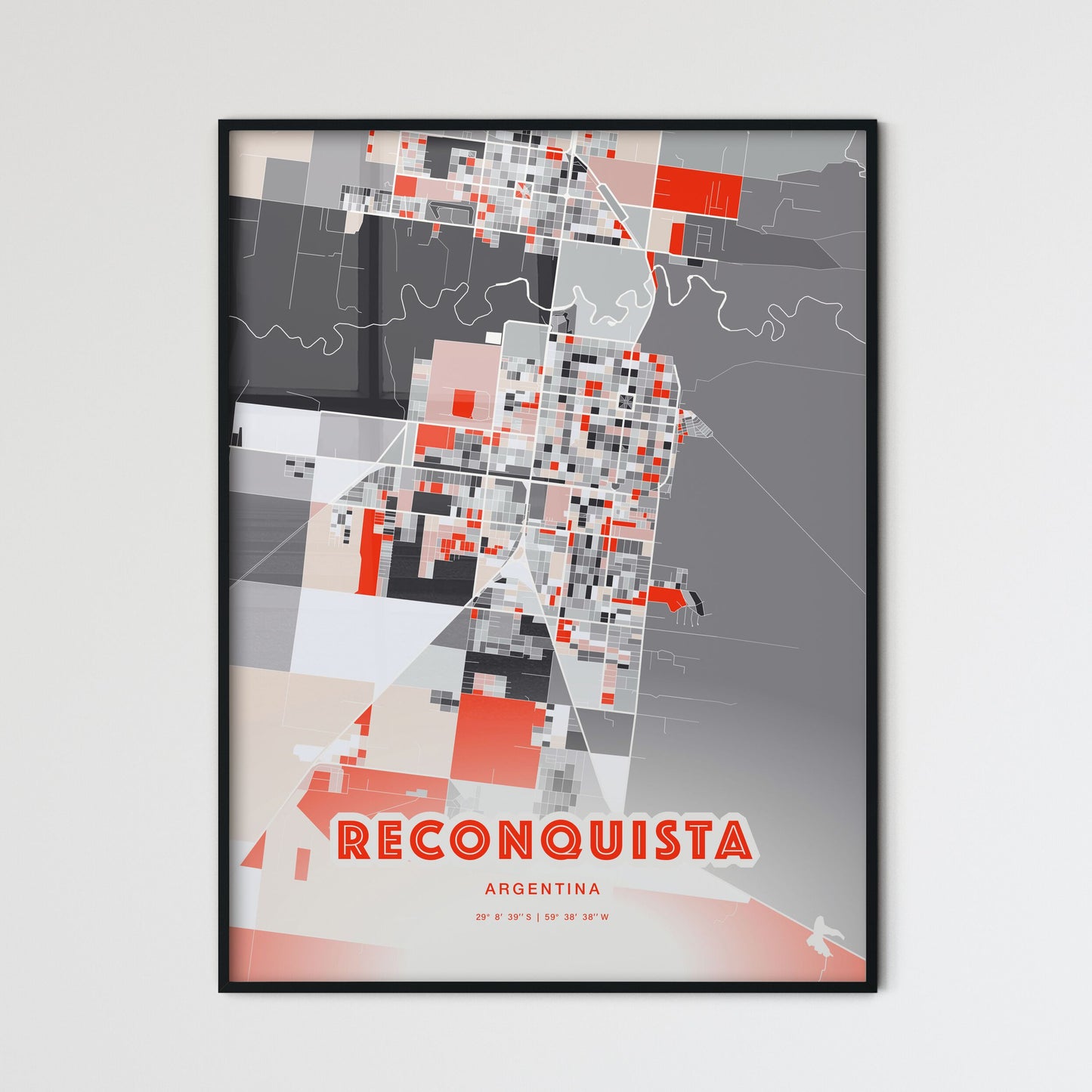 Colorful RECONQUISTA ARGENTINA Fine Art Map Modern