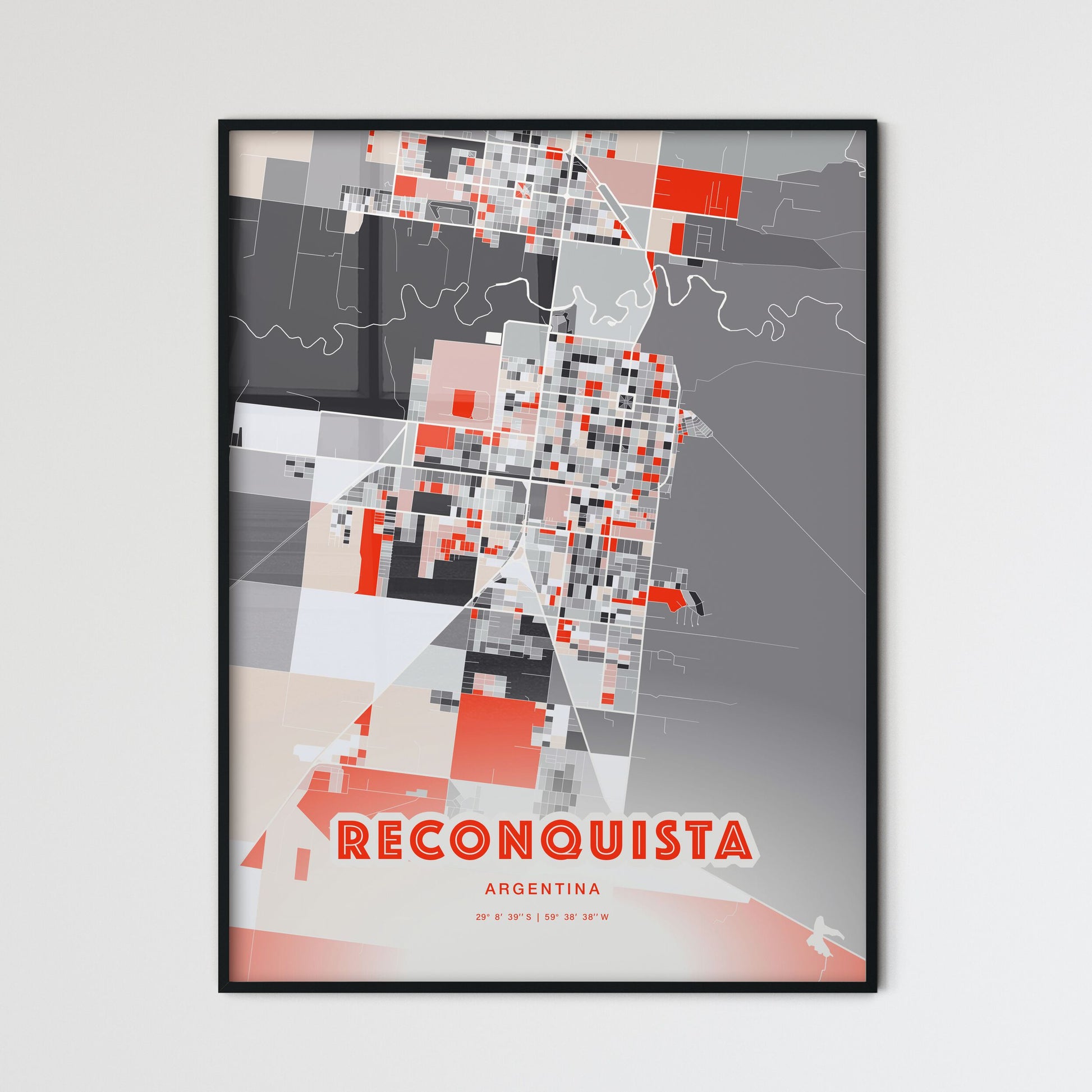 Colorful RECONQUISTA ARGENTINA Fine Art Map Modern