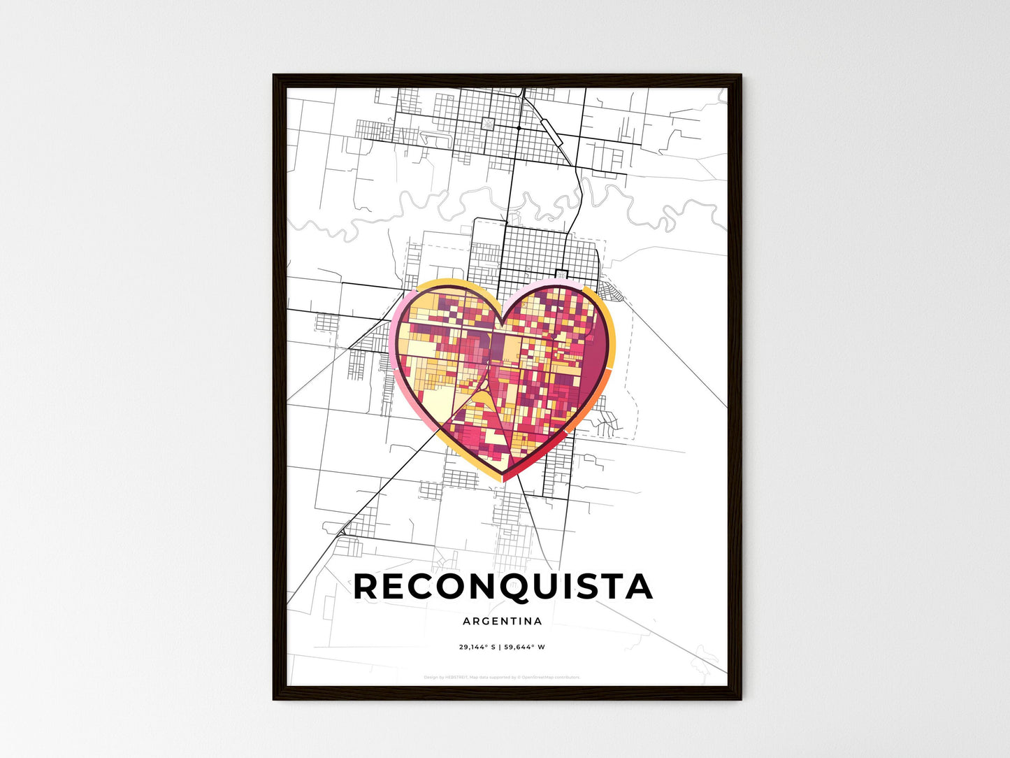 RECONQUISTA ARGENTINA minimal art map with a colorful icon. Style 2