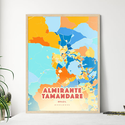 Colorful ALMIRANTE TAMANDARE BRAZIL Fine Art Map Blue Orange