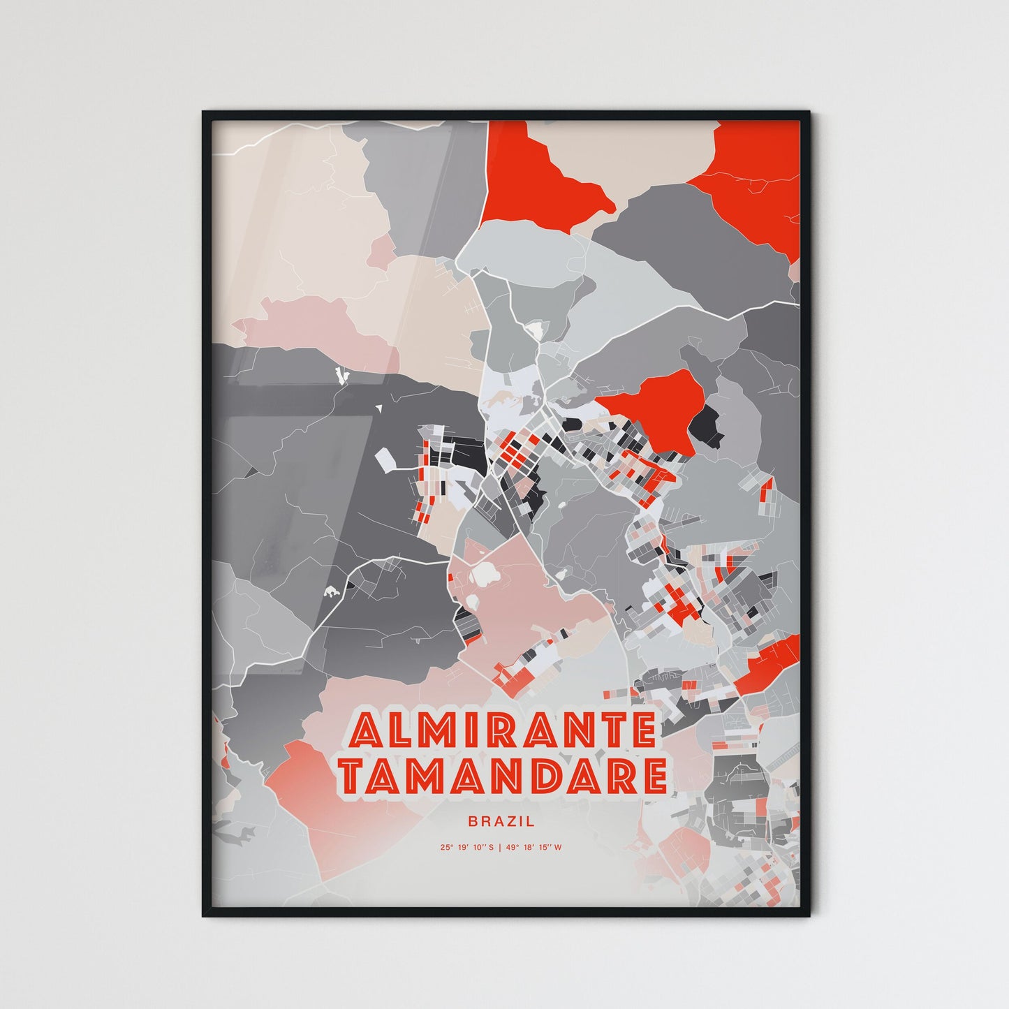 Colorful ALMIRANTE TAMANDARE BRAZIL Fine Art Map Modern