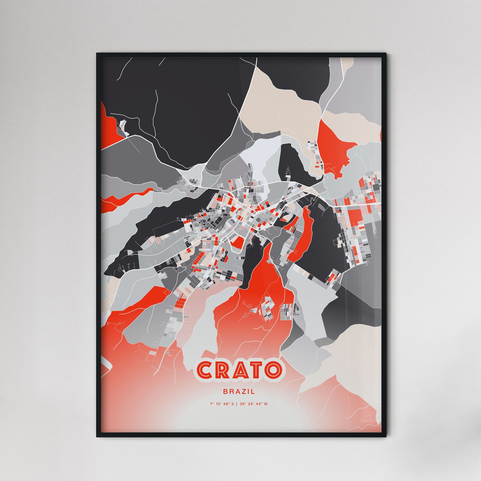 Colorful CRATO BRAZIL Fine Art Map Modern