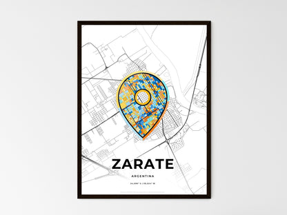 ZARATE ARGENTINA minimal art map with a colorful icon. Style 1